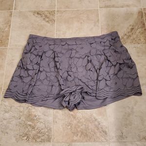 Torrid grey floral lace double layered shorts